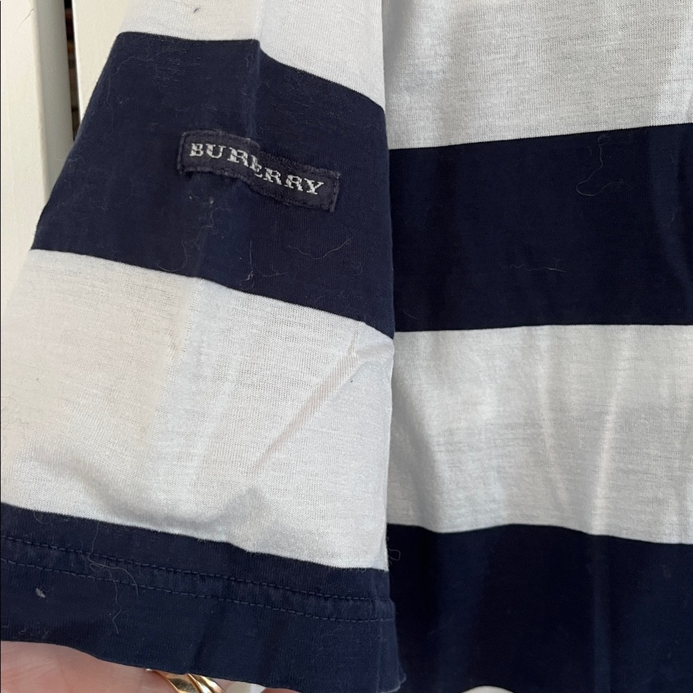Burberry Golf Polo Shirt Sz XL Navy and White Logo - Picture 8 of 8
